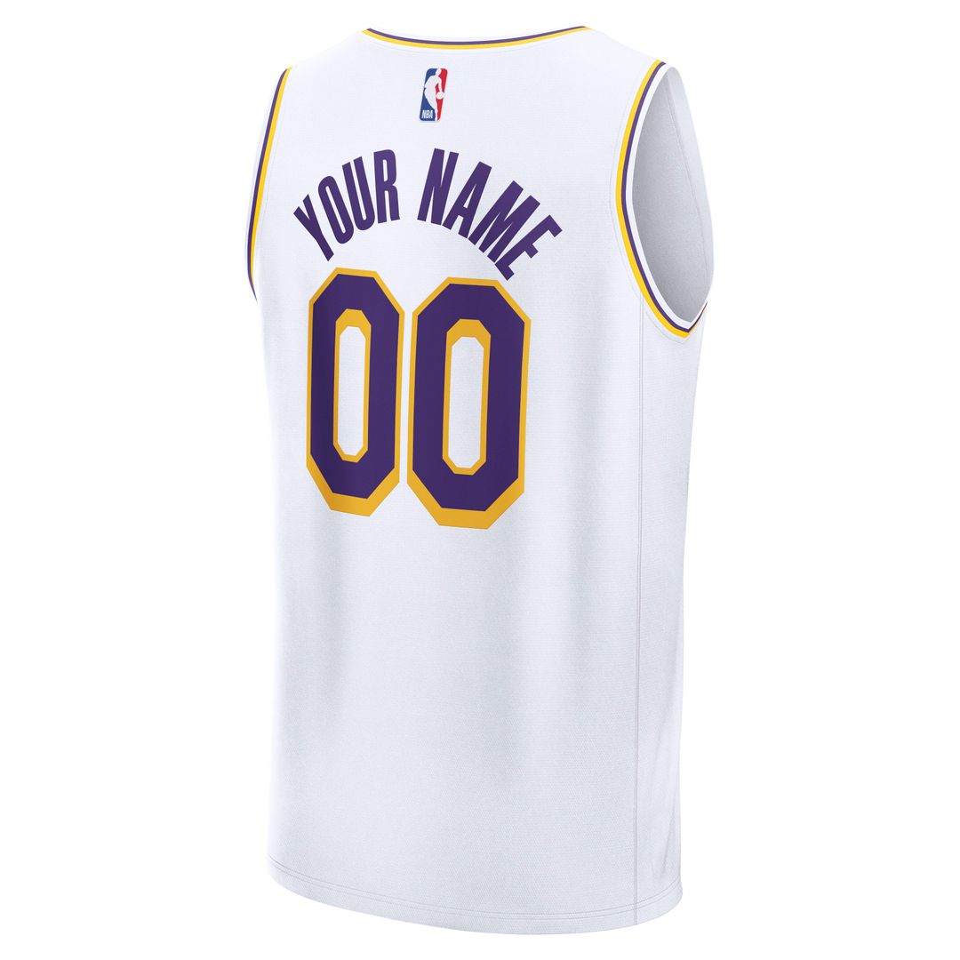 Los Angeles Lakers Fanatics Fast Break Custom Replica Jersey - Association Edition - White