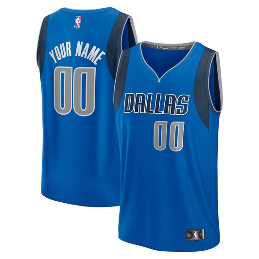 Dallas Mavericks Fanatics Youth Fast Break Custom Replica Jersey - Blue - Icon Edition