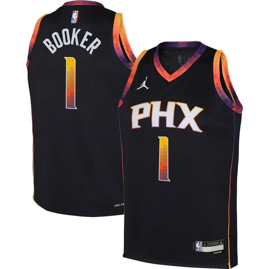 Phoenix Suns Devin Booker Jordan Brand Youth Swingman Jersey - Statement Edition - Black