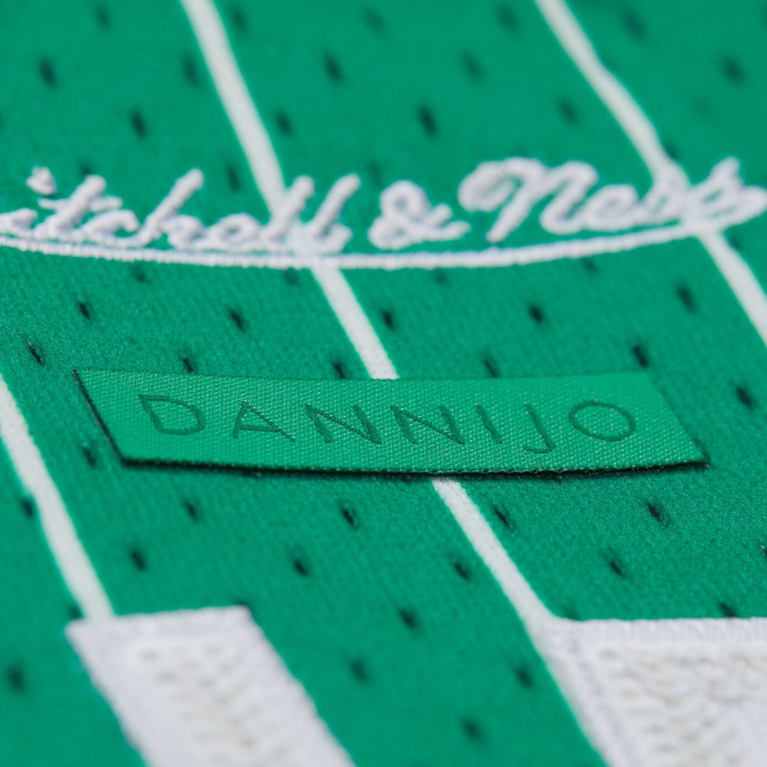 Boston Celtics Larry Bird Mitchell & Ness x DANNIJO Women's Fashion Cropped Basketball Jersey - Kelly Green