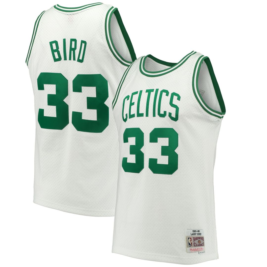 Boston Celtics Larry Bird Mitchell & Ness Hardwood Classics 1985/86 Swingman Jersey - White