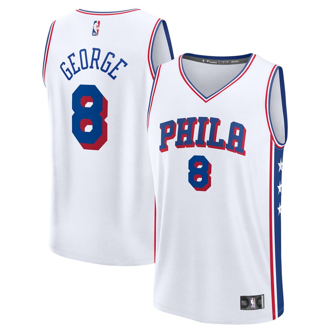 Philadelphia 76ers Paul George Fanatics Fast Break Replica Player Jersey - Association Edition - White