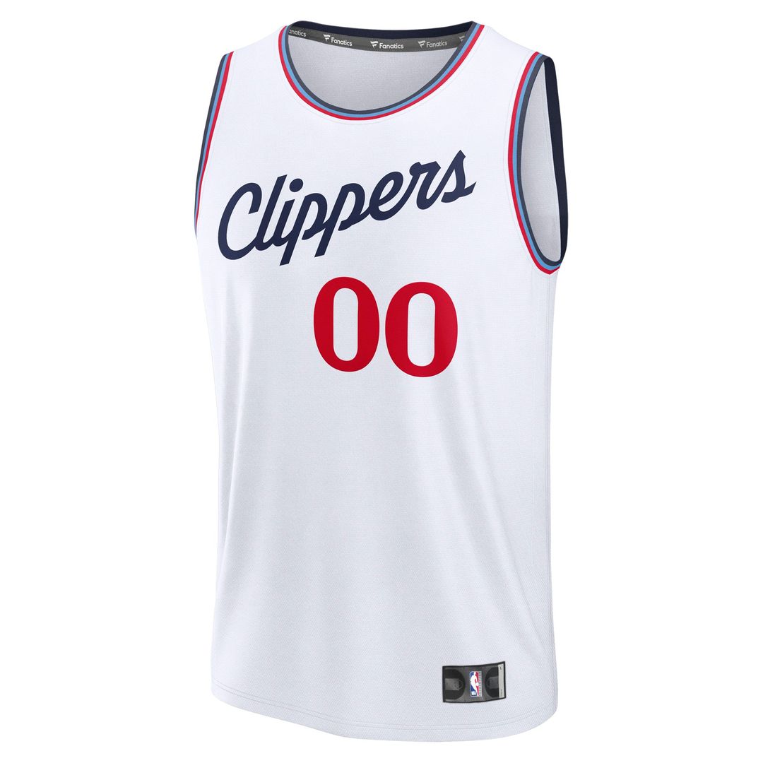 LA Clippers Fanatics Youth Fast Break Custom Replica Jersey - White - Association Edition