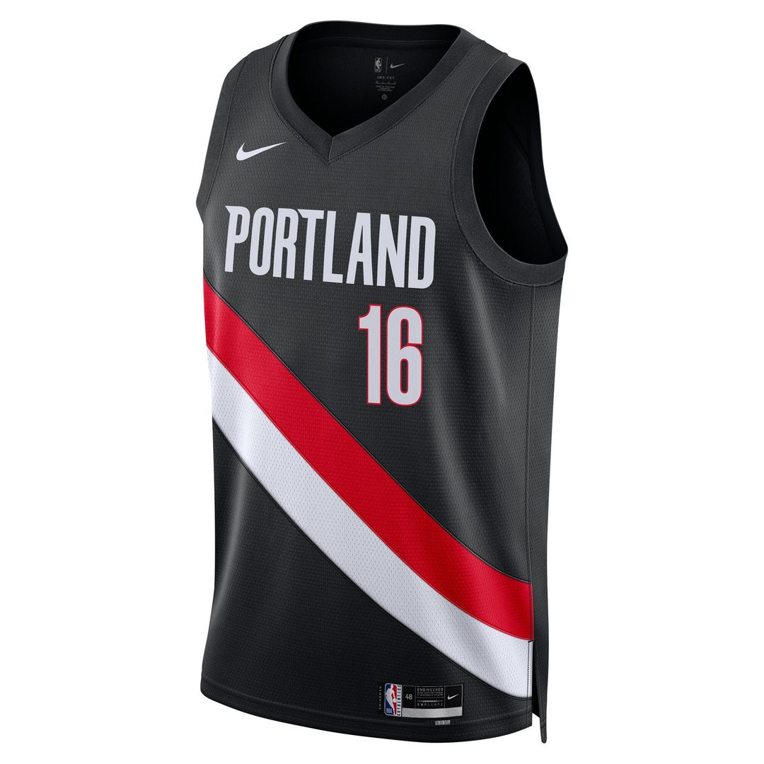 Portland Trail Blazers Yang Hansen Nike Unisex Swingman Jersey - Icon Edition - Black