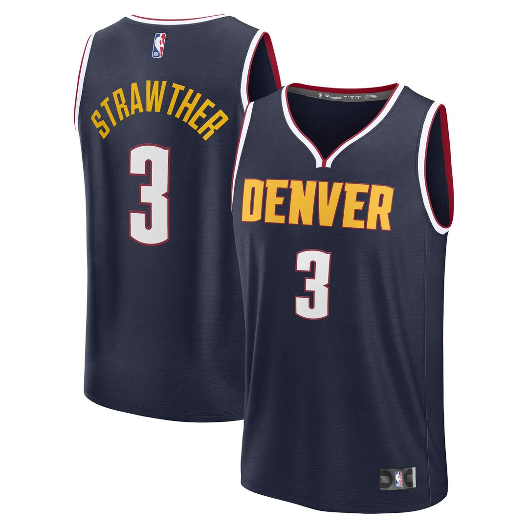 Denver Nuggets Julian Strawther Fanatics Fast Break Replica Player Jersey - Icon Edition - Navy
