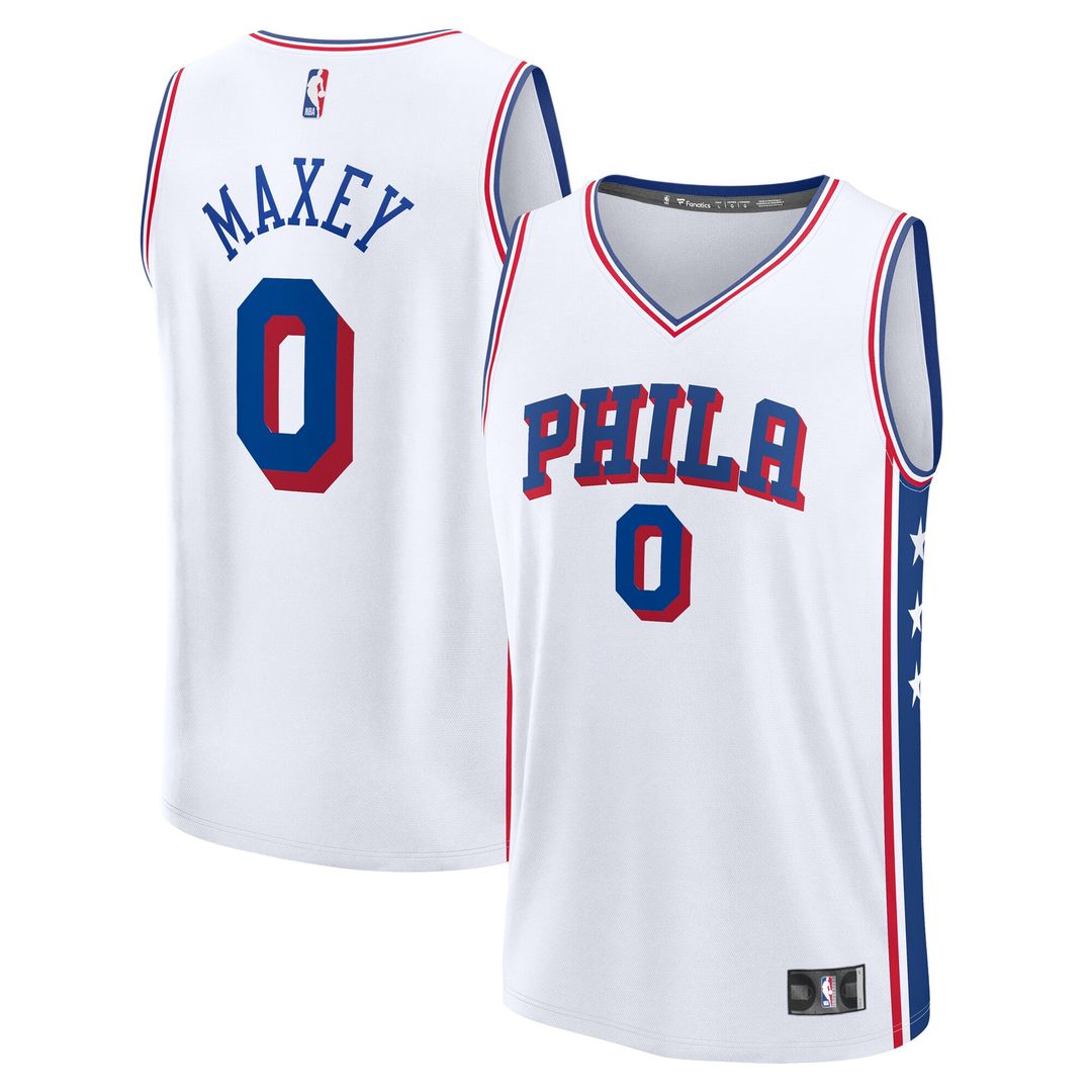 Philadelphia 76ers Tyrese Maxey Fanatics Fast Break Replica Player Jersey - Association Edition - White