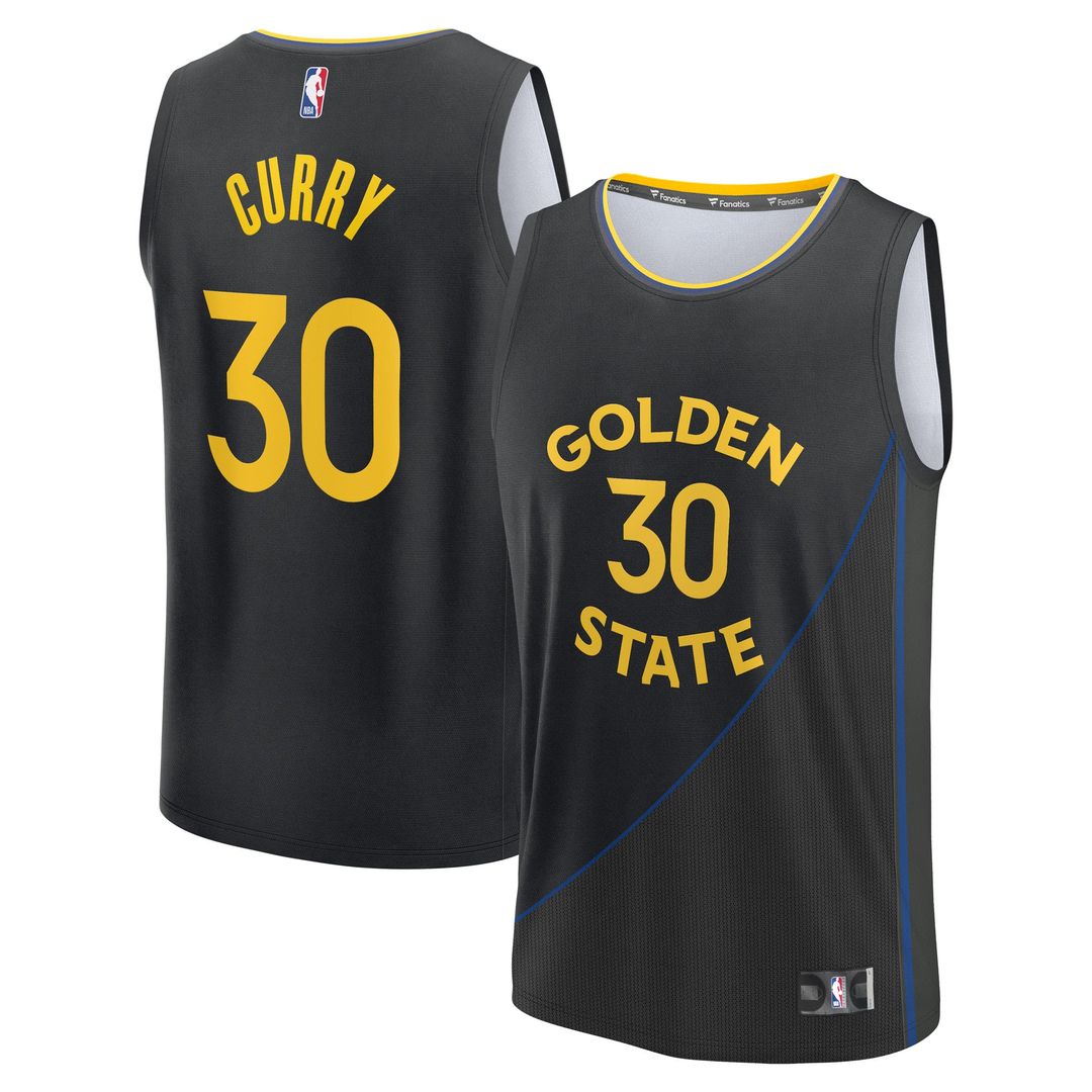 Golden State Warriors Stephen Curry Fanatics Fast Break Replica Player Jersey - Statement Edition - Black