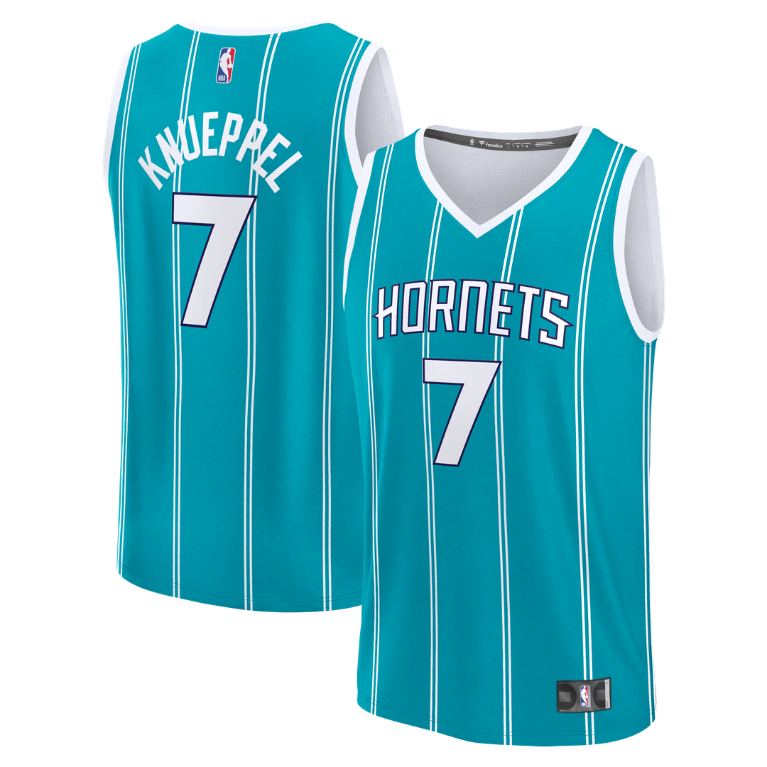 Charlotte Hornets Kon Knueppel Fanatics 2025 NBA Draft First Round Pick Fast Break Replica Jersey - Icon Edition - Teal