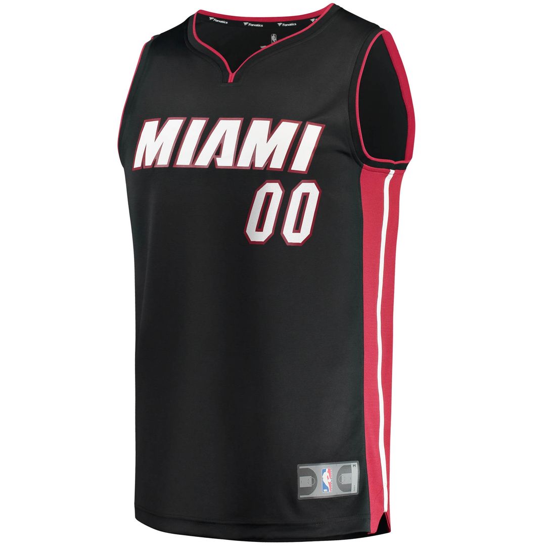 Miami Heat Fanatics Youth Fast Break Custom Replica Jersey Black - Icon Edition