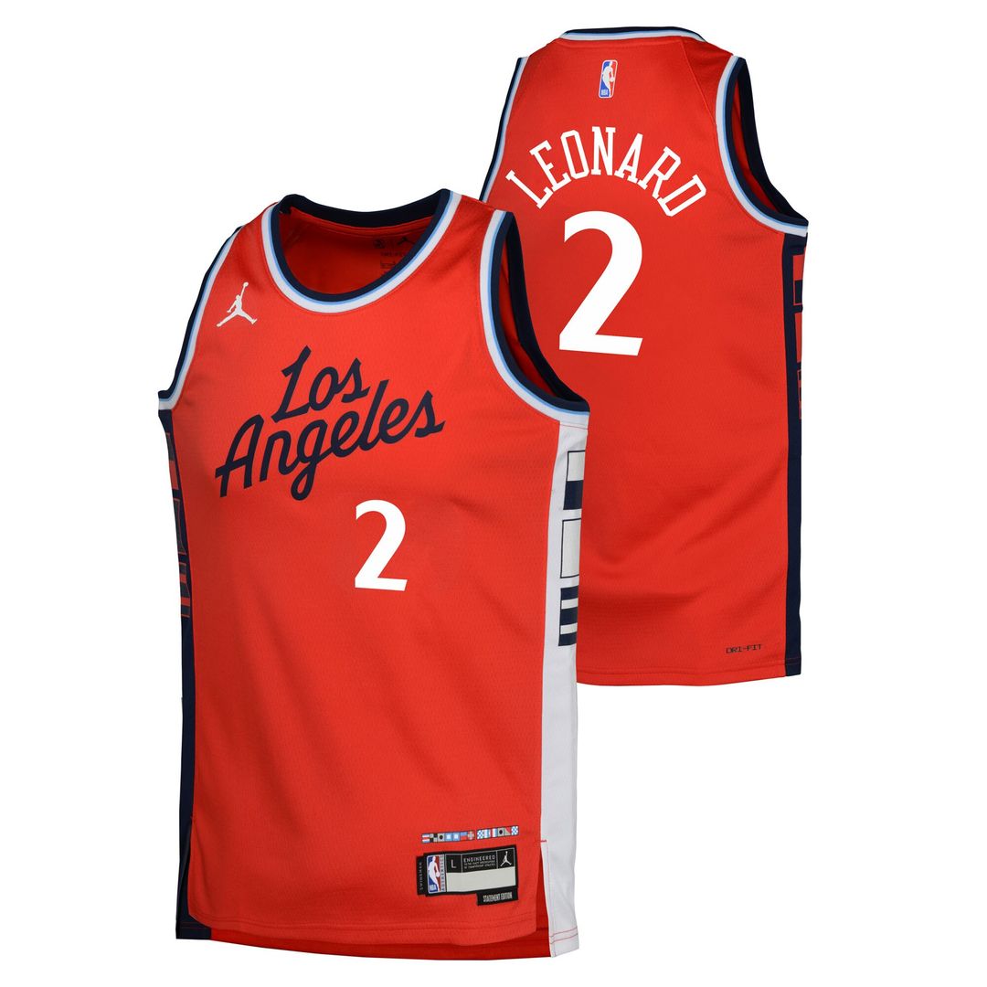 LA Clippers Kawhi Leonard Jordan Brand Youth Swingman Jersey - Statement Edition - Red