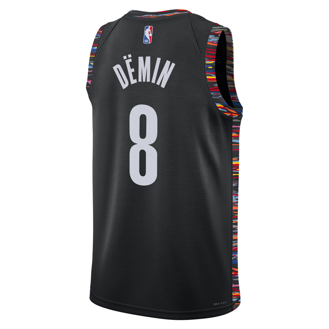Brooklyn Nets Egor Dëmin Nike Unisex 2025/26 Swingman Jersey - City Edition - Black