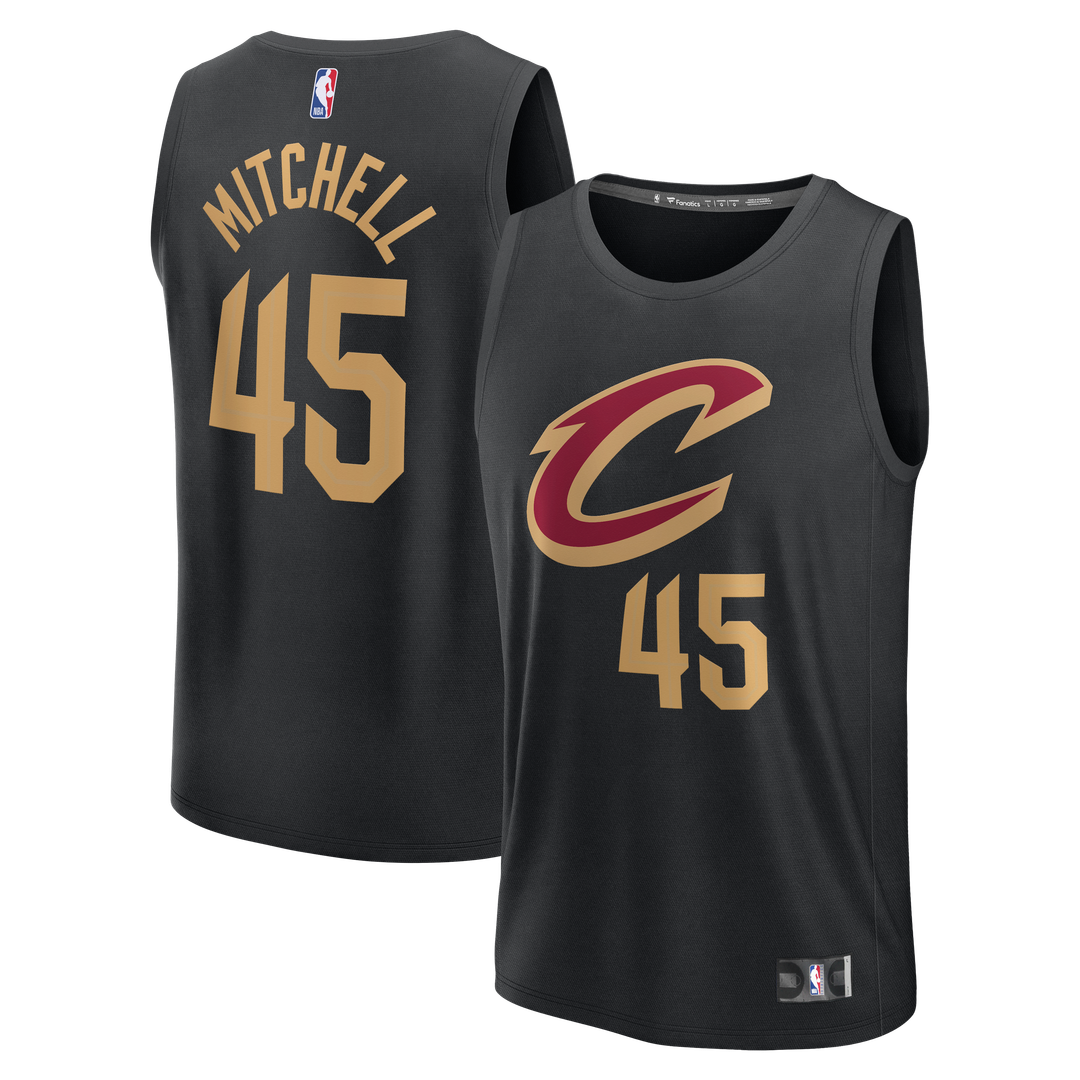 Cleveland Cavaliers Donovan Mitchell Fanatics Youth Fast Break Replica Jersey - Black - Statement Edition