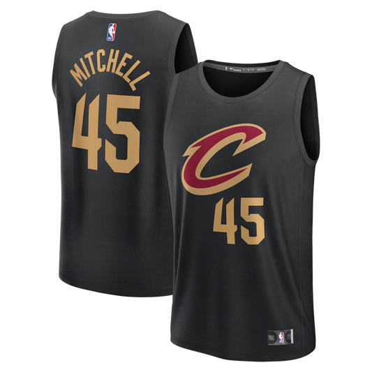 Cleveland Cavaliers Donovan Mitchell Fanatics Youth Fast Break Replica Jersey - Black - Statement Edition