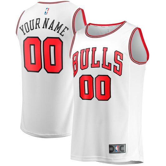 Chicago Bulls Fanatics Youth Fast Break Replica Custom Jersey - Association Edition - White