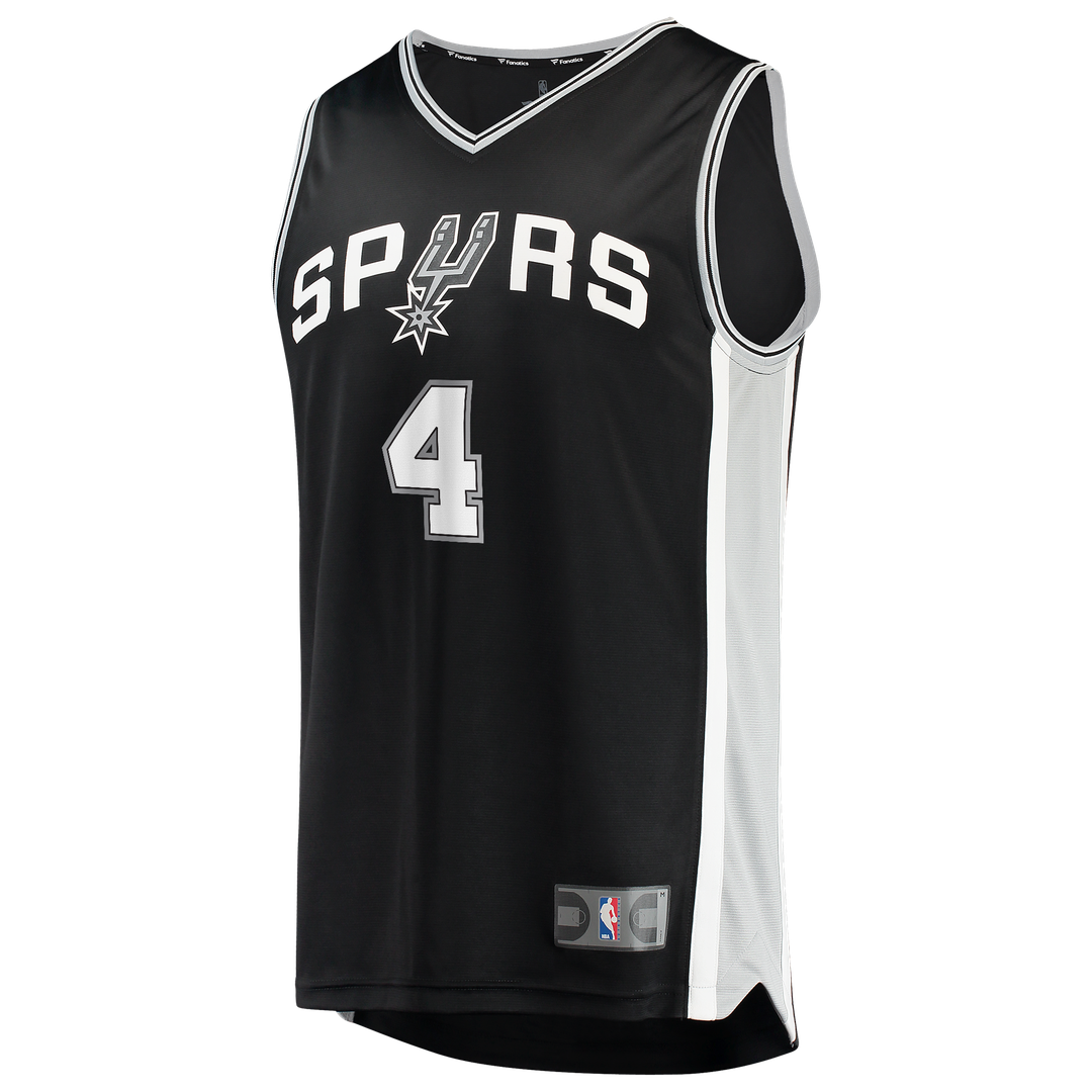 San Antonio Spurs De'Aaron Fox Fanatics 2026 NBA Finals Patch Fast Break Jersey - Icon Edition - Black