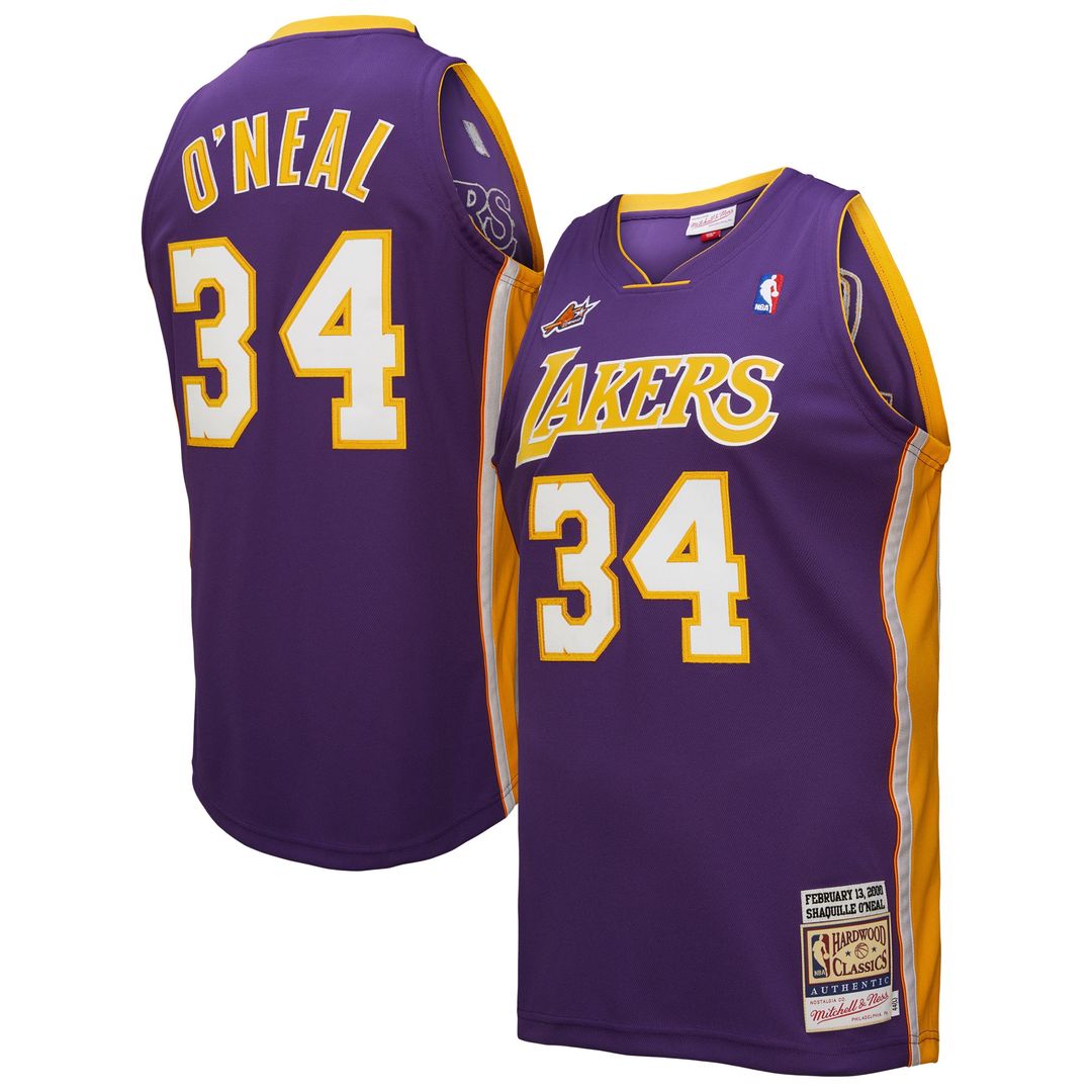 Los Angeles Lakers Shaquille O'Neal Mitchell & Ness 2000 NBA All - Star Game Authentic Jersey - Purple