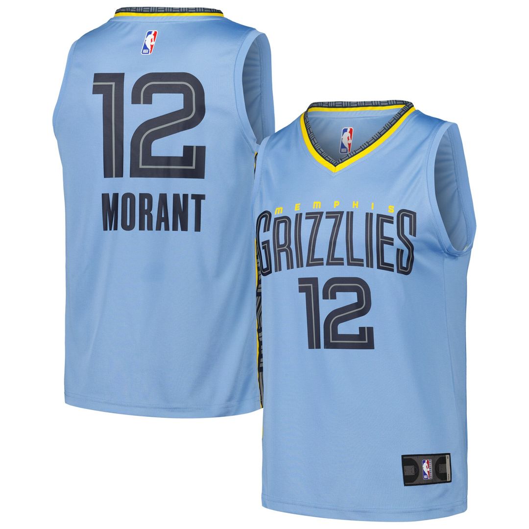 Memphis Grizzlies Ja Morant Fanatics Fast Break Replica Player Jersey - Statement Edition - Light Blue