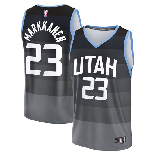 Utah Jazz Lauri Markkanen Fanatics Youth Fast Break Jersey - City Edition - Black