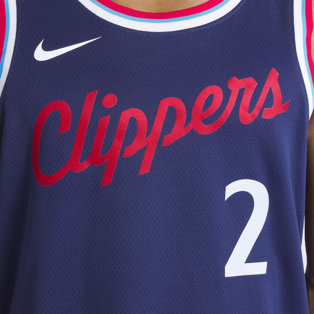 LA Clippers Kawhi Leonard Nike Unisex 2024/25 Swingman Jersey - Navy - Icon Edition