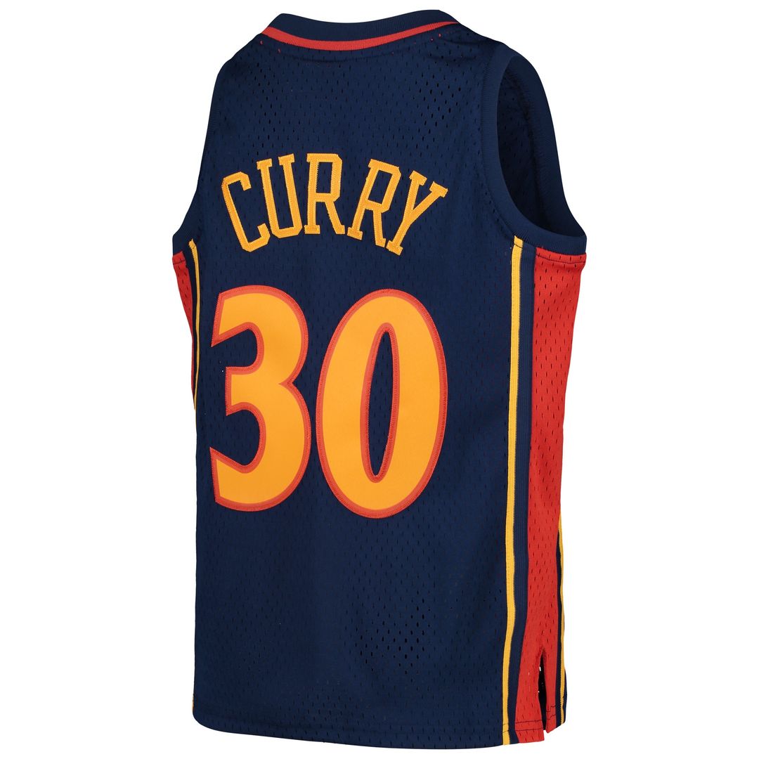 Golden State Warriors Stephen Curry Mitchell & Ness Youth 2009 - 10 Hardwood Classics Swingman Throwback Jersey - Navy