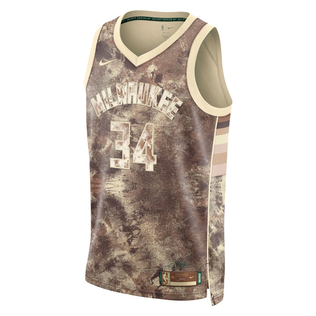 Milwaukee Bucks Giannis Antetokounmpo Nike Unisex Select Series Swingman Jersey - Brown
