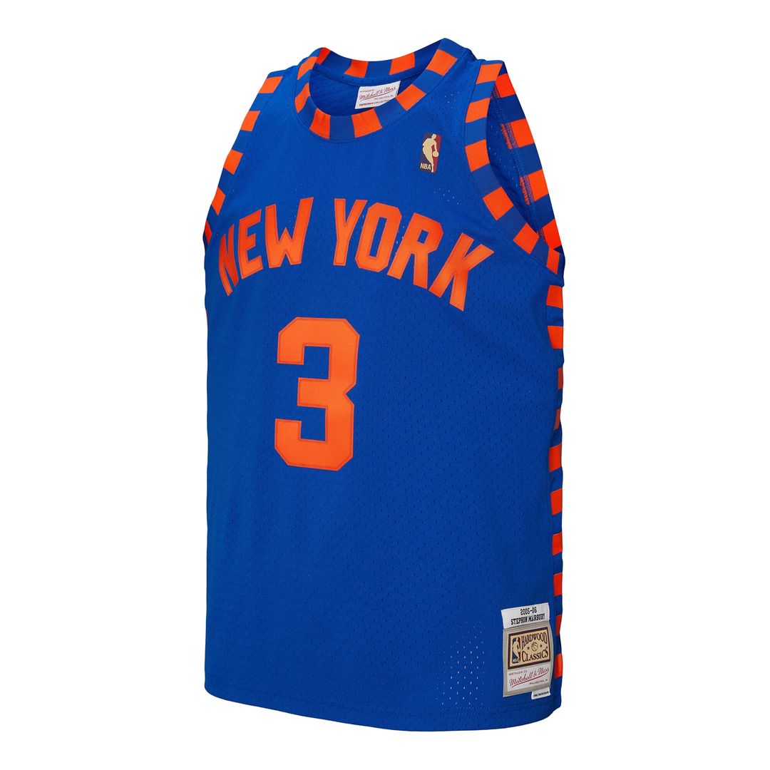 New York Knicks Stephon Marbury Mitchell & Ness 2005/06 Hardwood Classics Swingman Jersey - Blue