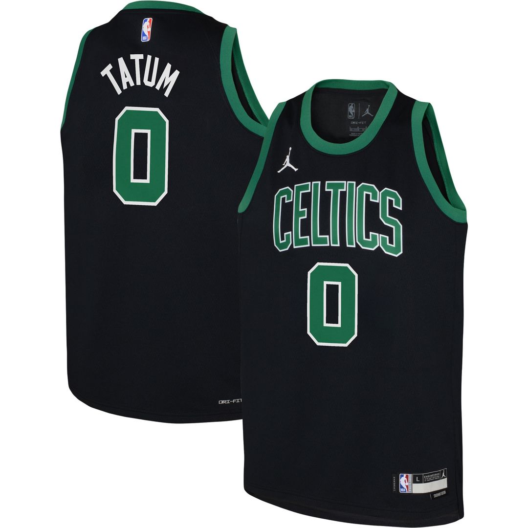 Boston Celtics Jayson Tatum Jordan Brand Youth Swingman Jersey - Statement Edition - Black