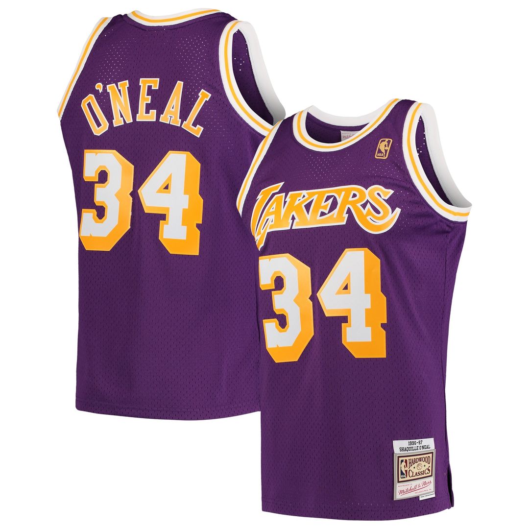 Los Angeles Lakers Shaquille O'Neal Mitchell & Ness Hardwood Classics Swingman Jersey - Purple