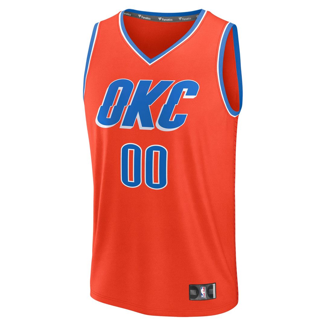 Oklahoma City Thunder Fanatics Youth Fast Break Custom Jersey - Statement Edition - Orange
