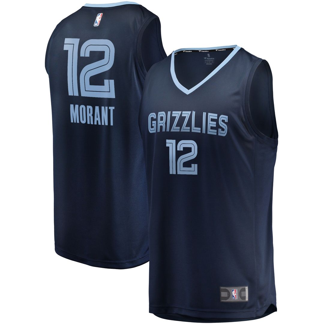 Memphis Grizzlies Ja Morant Fanatics Fast Break Replica Jersey Navy - Icon Edition