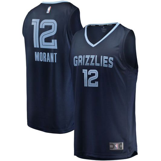 Memphis Grizzlies Ja Morant Fanatics Fast Break Replica Jersey Navy - Icon Edition