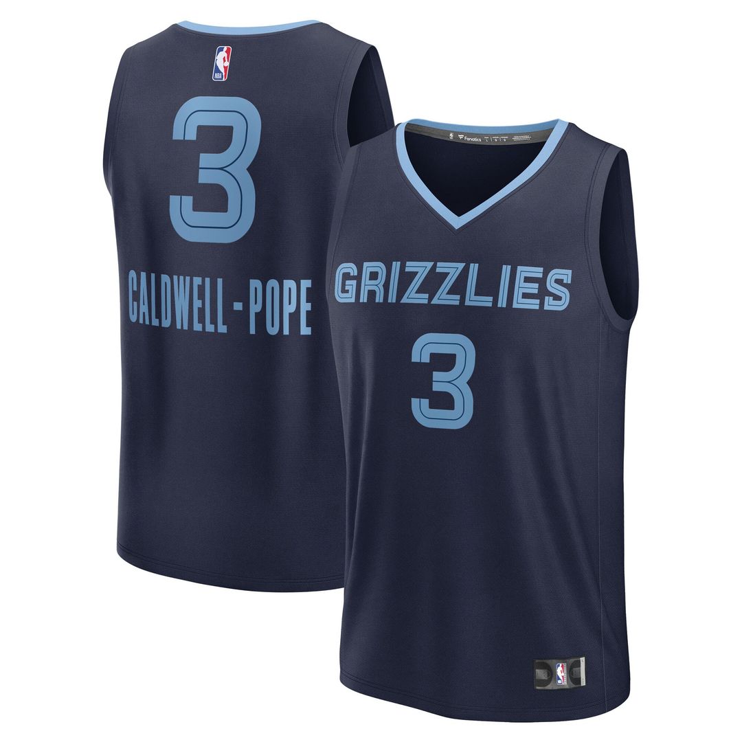 Memphis Grizzlies Kentavious Caldwell - Pope Fanatics Fast Break Replica Player Jersey - Icon Edition - Navy