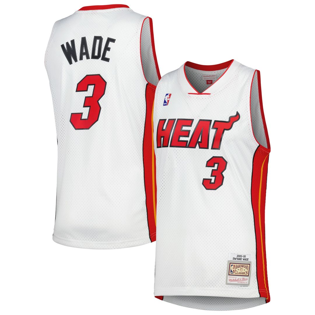 Miami Heat Dwyane Wade Mitchell & Ness 2005/06 Hardwood Classics Swingman Jersey - White