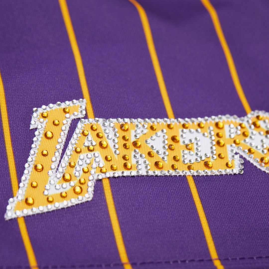 Los Angeles Lakers Magic Johnson Mitchell & Ness x DANNIJO Women's Cropped Football Fashion Jersey - Purple