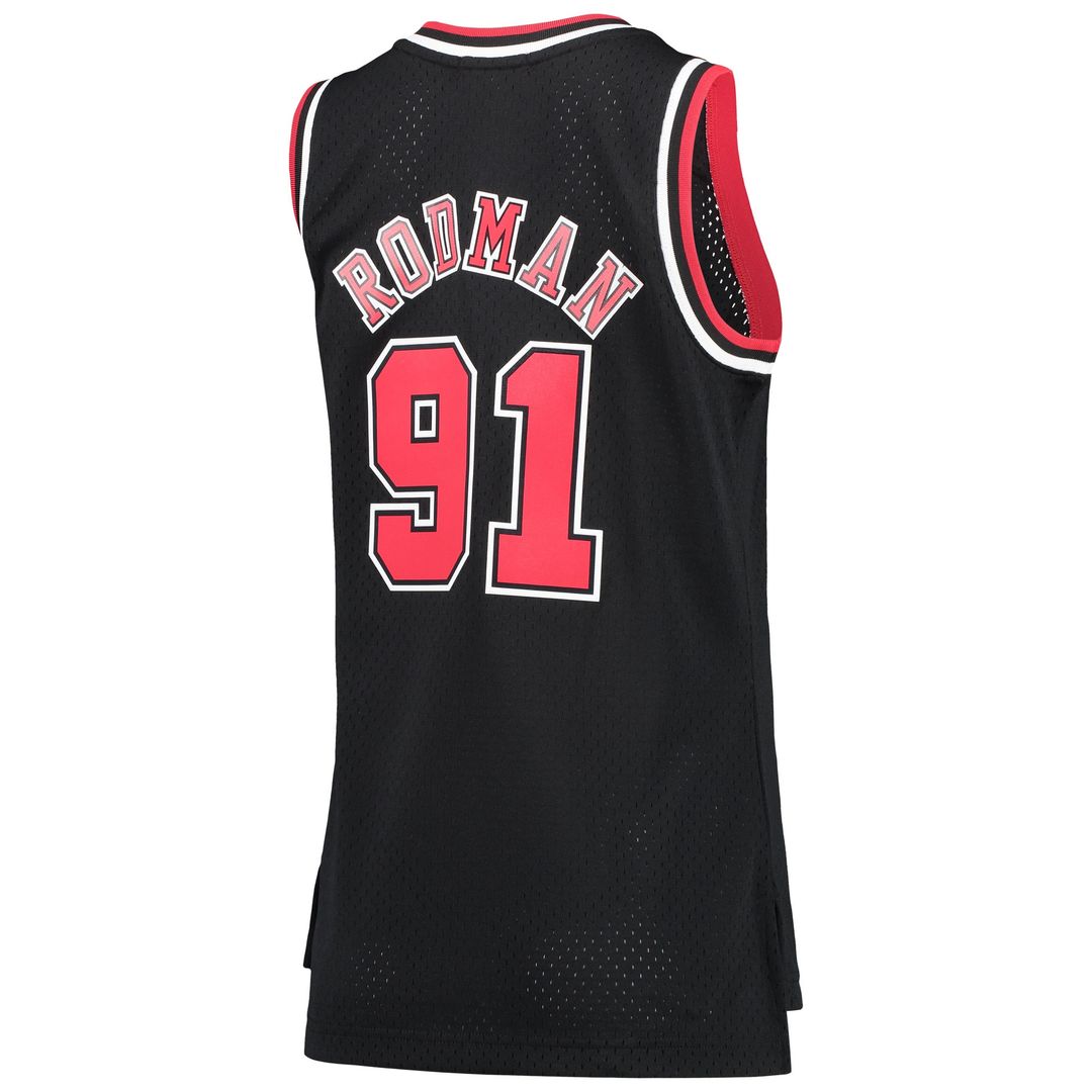 Chicago Bulls Dennis Rodman Mitchell & Ness Women's Hardwood Classics Swingman Jersey - Black