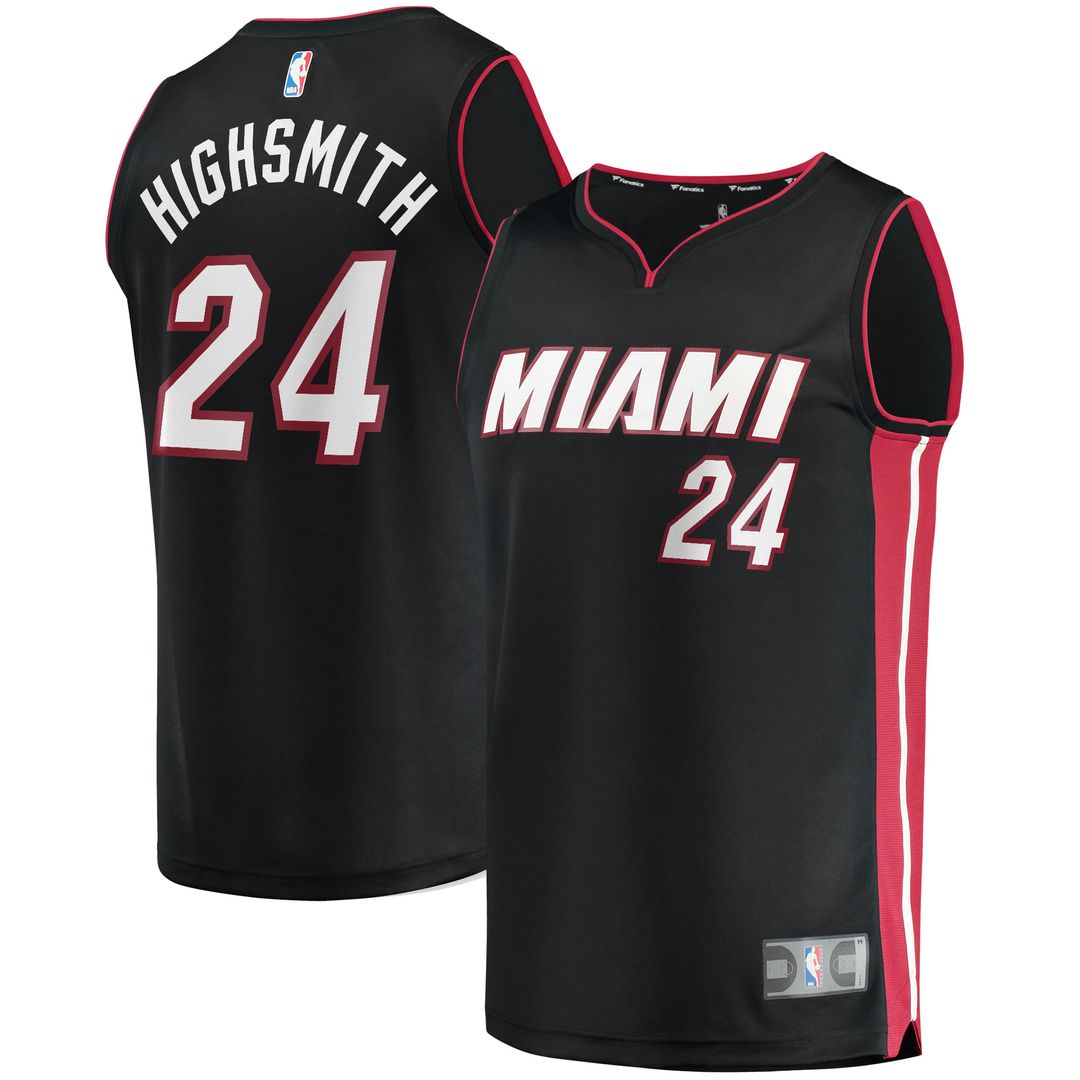Miami Heat Haywood Highsmith Fanatics 2021/22 Fast Break Replica Jersey - Icon Edition - Black