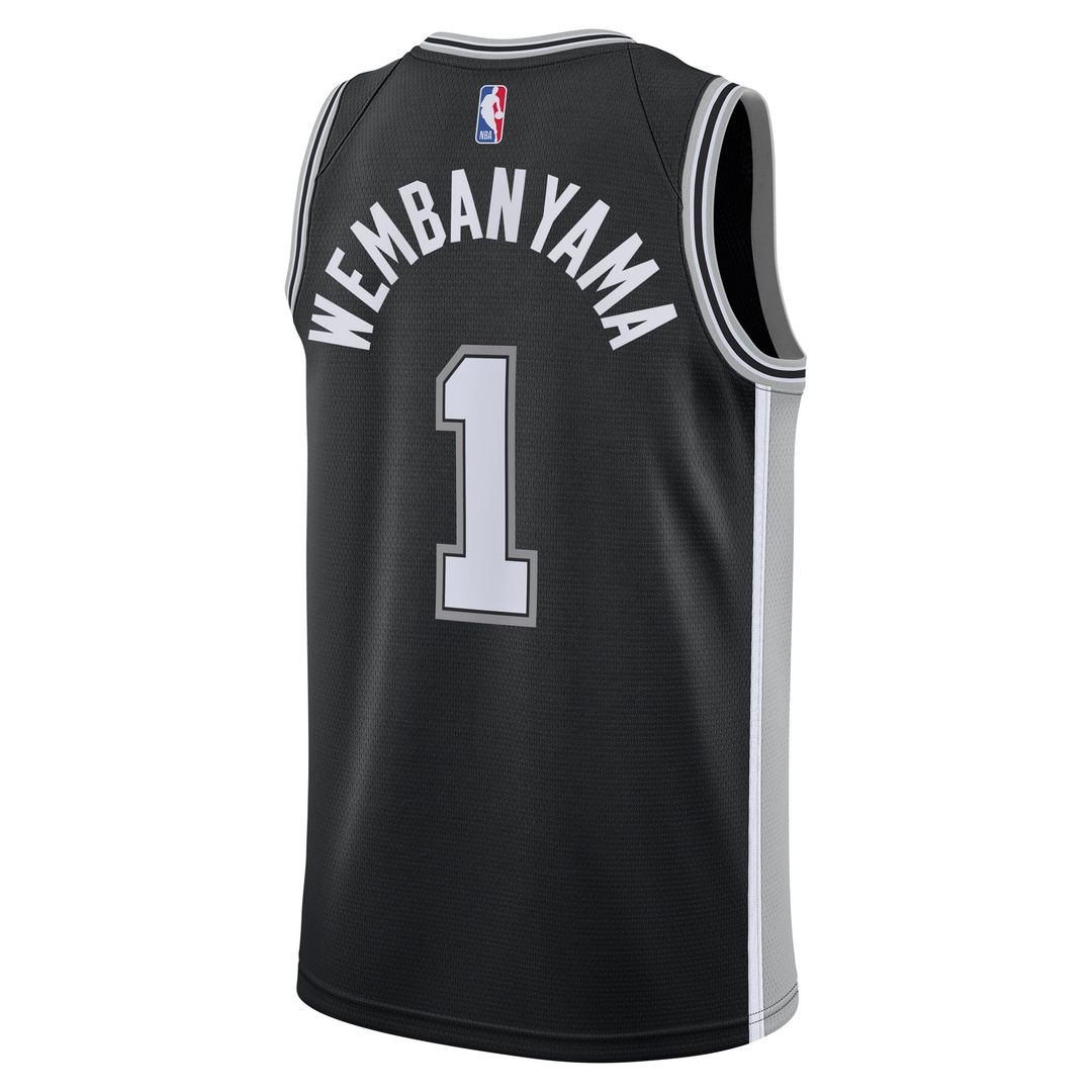 San Antonio Spurs Victor Wembanyama Nike Youth Swingman Jersey - Icon Edition - Black