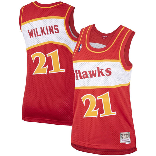 Atlanta Hawks Dominique Wilkins Mitchell & Ness Women's Hardwood Classics Swingman Jersey - Red
