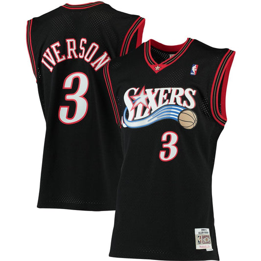 Philadelphia 76ers Allen Iverson Mitchell & Ness 2000/01 Big & Tall Hardwood Classics Swingman Jersey - Black
