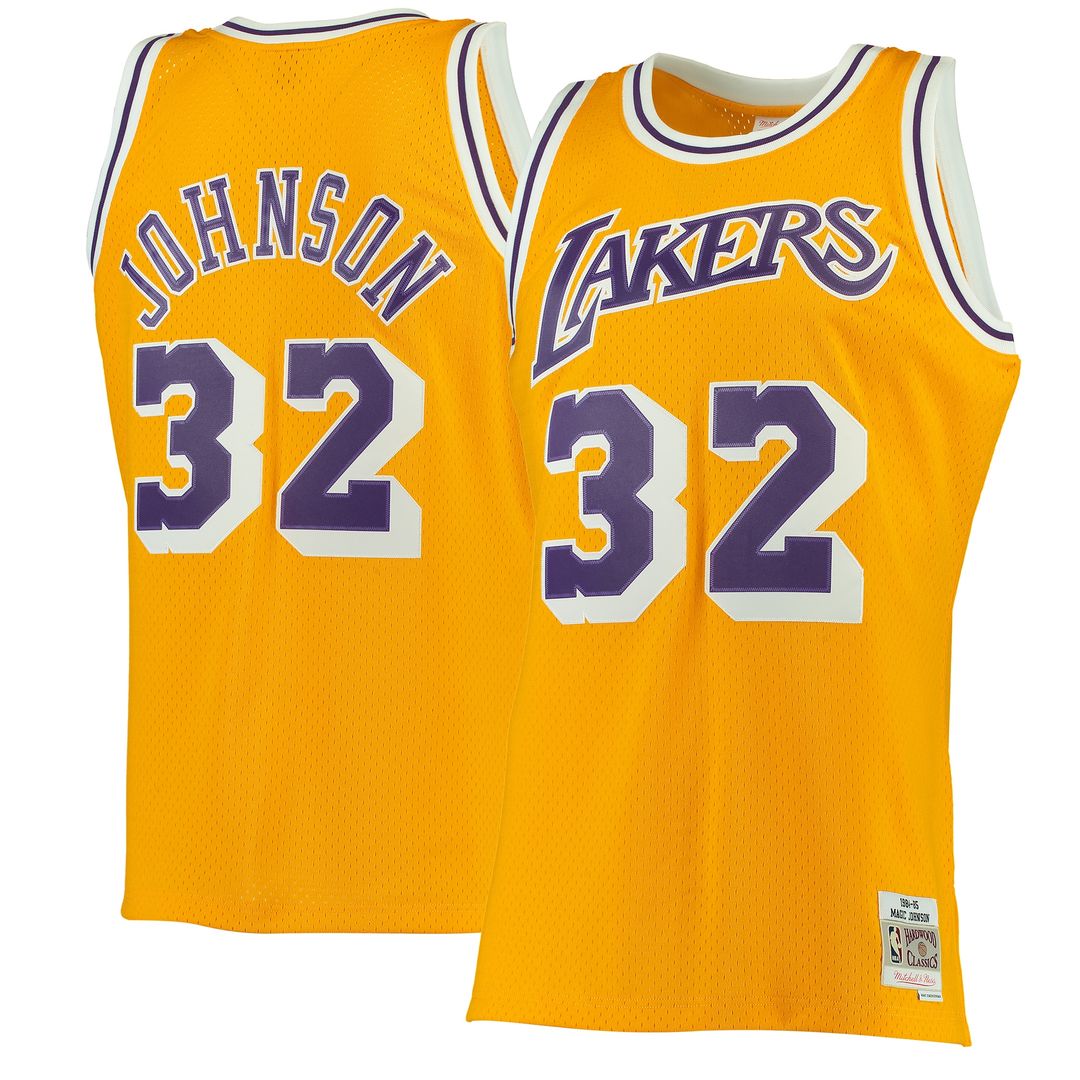 Los Angeles Lakers Magic Johnson Mitchell & Ness 1984/85 Hardwood Classics Swingman Jersey - Gold