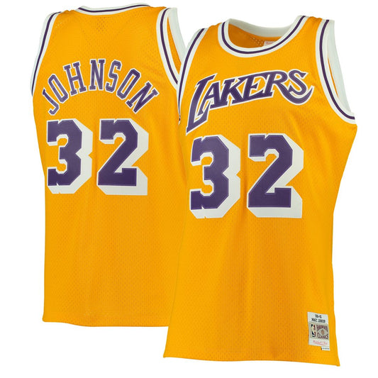 Los Angeles Lakers Magic Johnson Mitchell & Ness 1984/85 Hardwood Classics Swingman Jersey - Gold