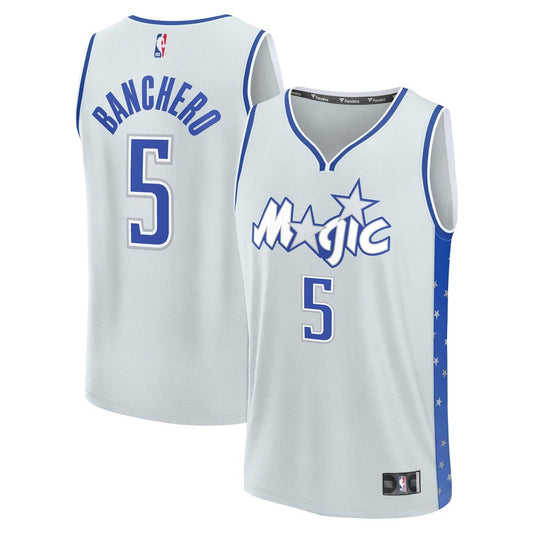 Orlando Magic Paolo Banchero Fanatics 2025/26 City Edition Fast Break Jersey - Silver