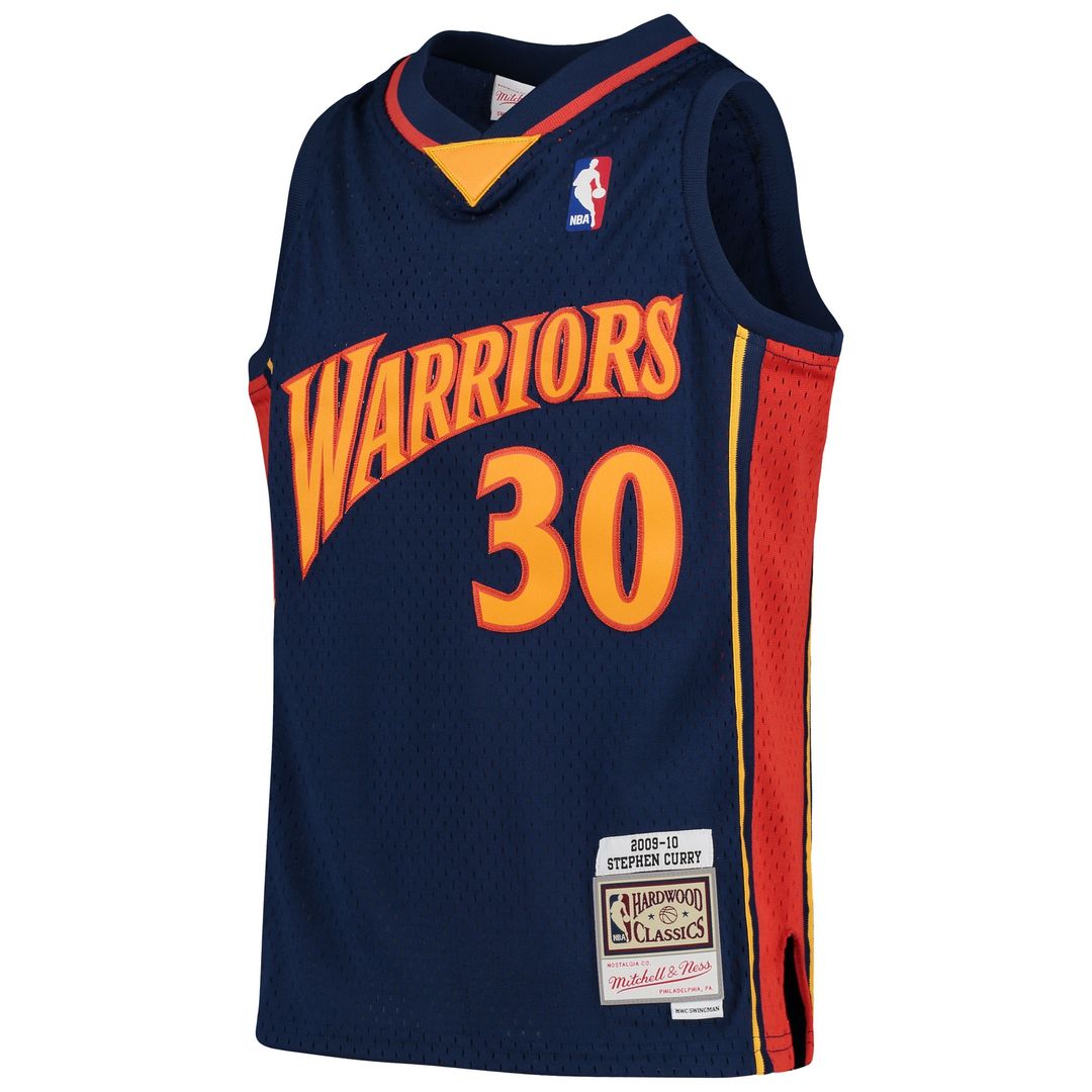 Golden State Warriors Stephen Curry Mitchell & Ness Youth 2009 - 10 Hardwood Classics Swingman Throwback Jersey - Navy