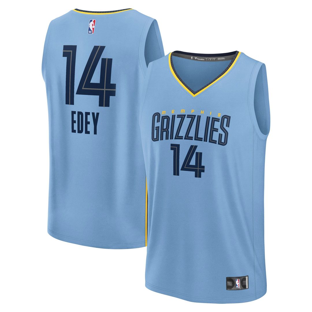 Memphis Grizzlies Zach Edey Fanatics Fast Break Replica Player Jersey - Statement Edition - Light Blue