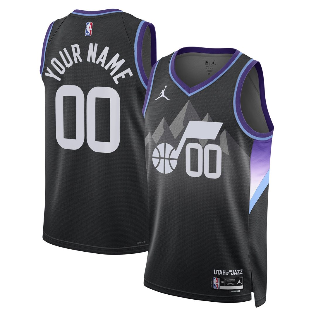 Utah Jazz Jordan Brand Unisex 2024/25 Custom Swingman Jersey - Statement Edition - Black