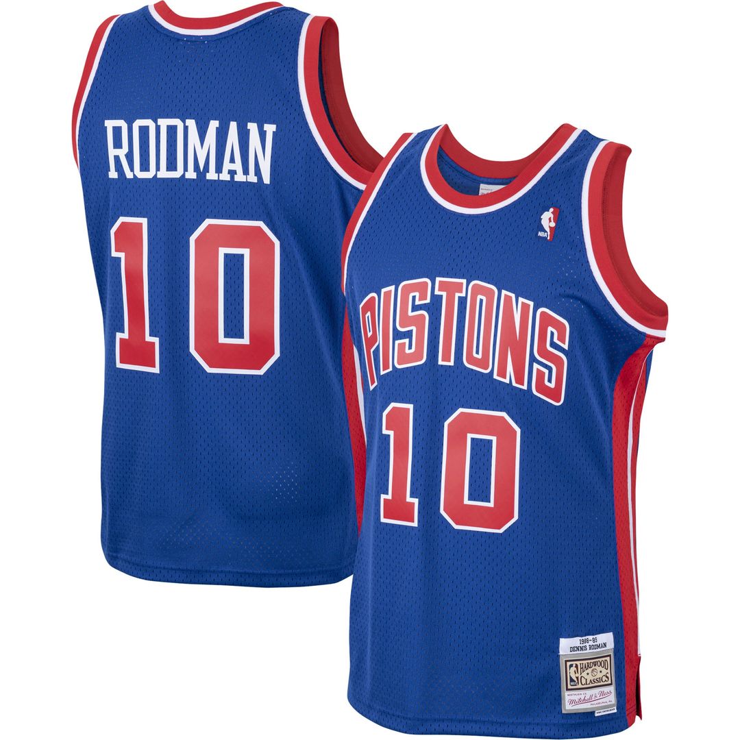 Detroit Pistons Dennis Rodman Mitchell & Ness 1988/89 Hardwood Classics Swingman Jersey - Royal