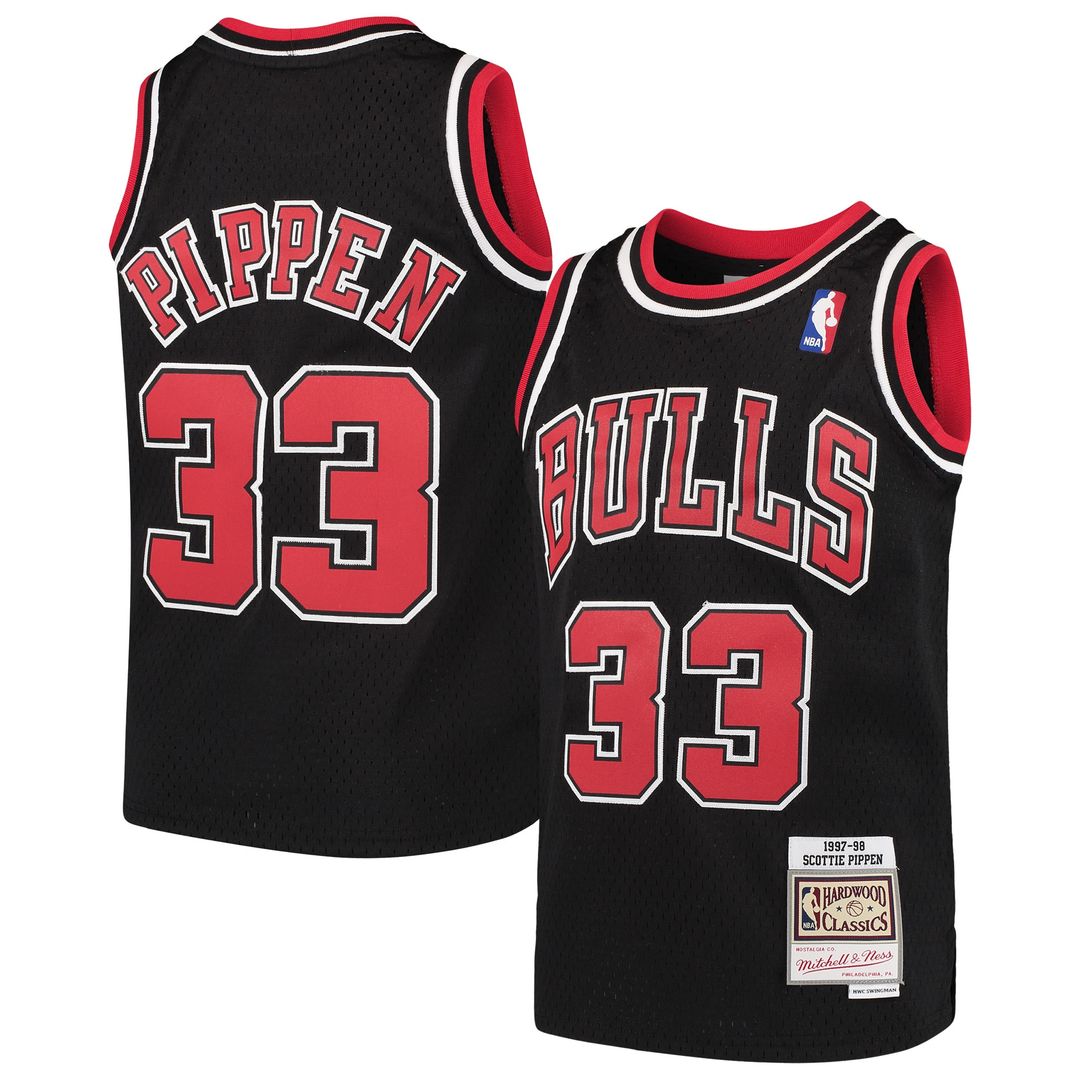 Chicago Bulls Scottie Pippen Mitchell & Ness Youth Hardwood Classics Swingman Throwback Jersey - Black