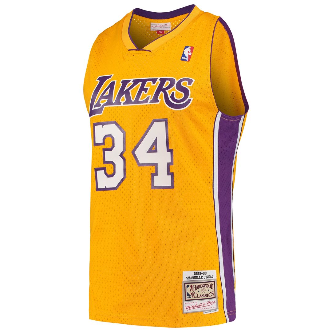 Los Angeles Lakers Shaquille O'Neal Mitchell & Ness Hardwood Classics Swingman Jersey - Gold