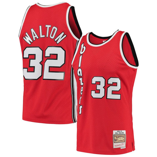 Portland Trail Blazers Bill Walton Mitchell & Ness 1976/77 Hardwood Classics Swingman Jersey - Red