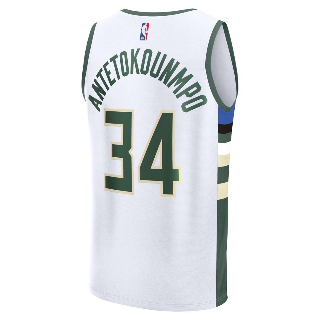 Milwaukee Bucks Giannis Antetokounmpo Fanatics Fast Break Replica Player Jersey - Association Edition - White